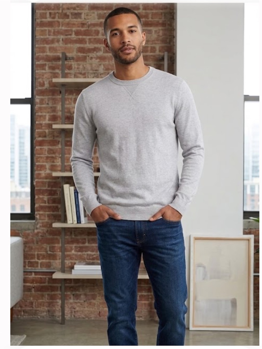 Tommy Hilfiger Gray Crew Neck Sweater - Size L